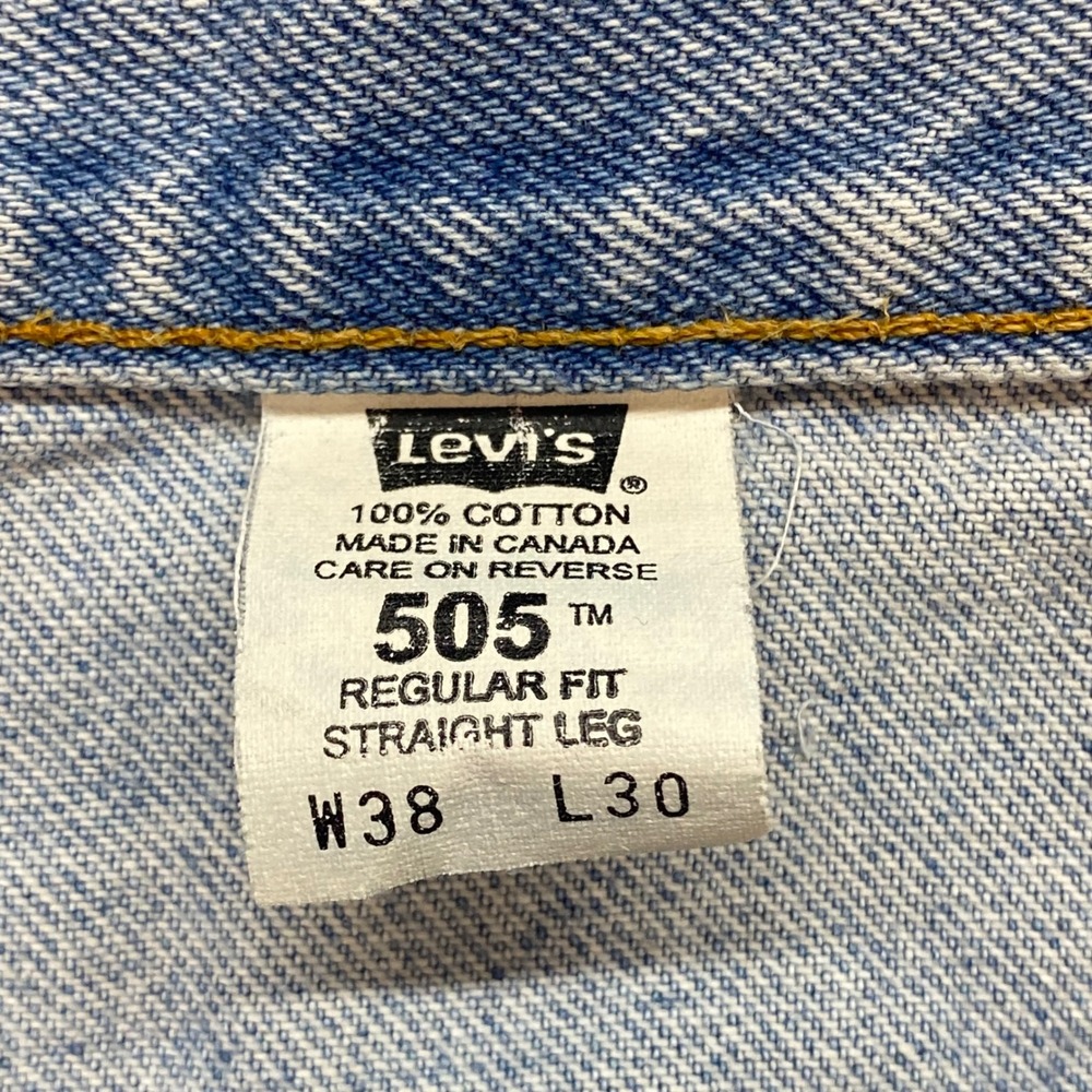 Levi's Vintage Mens W38 L30 Light Wash 505 Regular‎ Fit Straight Leg Jeans - Picture 3 of 10